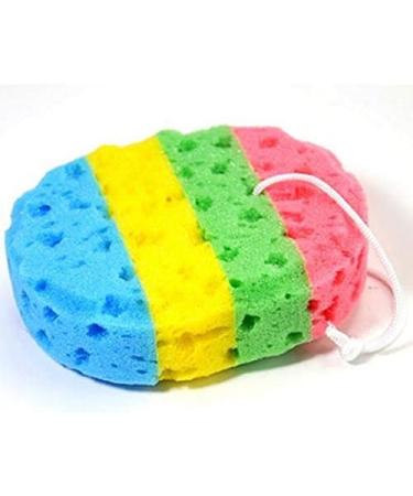 Rainbow Bath Sponge for Kids - Colorful Shower Scrubber & Spa Body Cleaning Ball - Buy Online on GoSupps.com