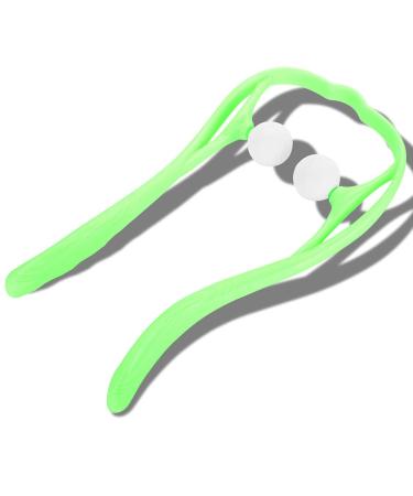 Neck massager scooter ball self -massage tool manual self -massage trigger points massage device shoulder neck back pain relieve massage device (green)