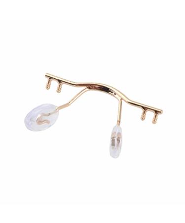SBTRKT 10pcs Frameless Eyeglass Frame Replacement Stainless Steel Eyeglass Mesh with Nose Mat (Color : Gold)