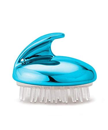 Scalp massager shampoo brush gold blue tender multifunctional creative scalp-meridian massage dewirerrer shampoo brush (color: blue) bluew