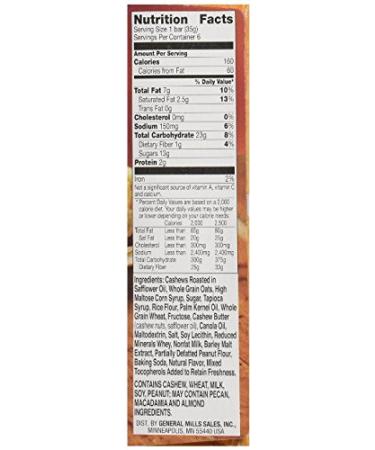 Nature Valley Sweet & Salty Nut Cashew Granola Bars 1.2 oz 6 Count - Pack of 3 - Buy Online on GoSupps.com