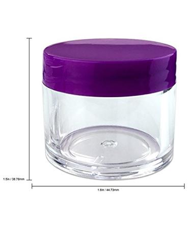 Beauticom 12 Piece Clear Acrylic Round Jars with Flat Top Lids - Perfect for Creams Lotions Makeup and Samples (Purple - Buy Online on GoSupps.com