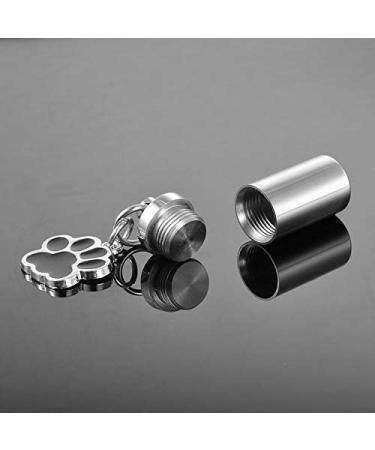 HooAMI Silver Tone Pet Dog Paw with Cylinder Cremation Urn Keychain Keepsake Memorial Ashes Jewelry 1pc Pet Paw - Buy Online on GoSupps.com