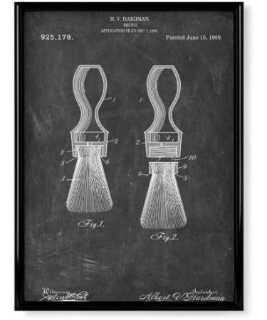 Artboxone 18x13 cm Abstract Shaving Brush Poster with Black Frame - Unique Barber Wall Art - Buy Online on GoSupps.com