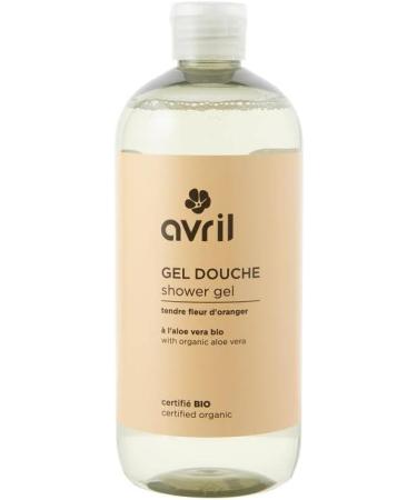 Avril - Organic Shower Gel - Silky Texture - Organic Aloe Vera - 97% Natural Origin - Vegan Ecocert Organic Certified - Made in France - 500ml (Tender Orange Blossom) - Buy Online on GoSupps.com