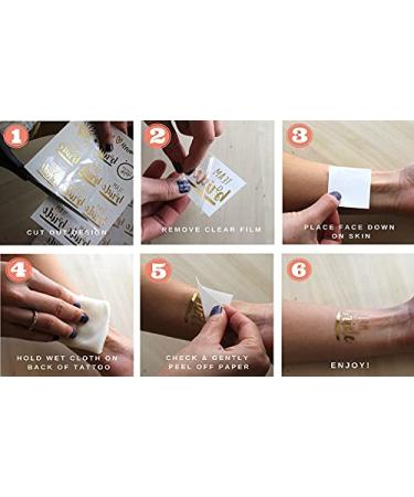 Bride to Be Bachelorette Party Tattoos - 50 Gold Metallic Designs - Team Bride Cheers Wifey Hot Bride - Waterproof & Non-toxic - Buy Online on GoSupps.com