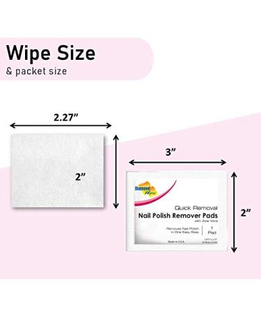 Diamond Wipes Acetone Nail Polish Remover Pads with Aloe Vera - 50ct Individually Wrapped, On-The-Go Size - 50 Count (Pack of 1) - Buy Online on GoSupps.com