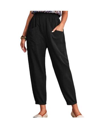 Womens Capri Yoga Pants Wide Leg Loose Comfy Lounge Capris Sweatpants with Pockets Type B( Black ) X-Large