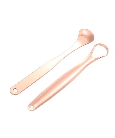 2-Part Stainless Steel Tongue Scraping Set - Reusable Non-Slip Handle Storage Box - Tongue Brush for Adults & Kids (Rose Gold) - Buy Online on GoSupps.com