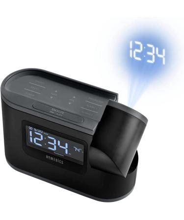 Homedics White Noise Sound Machine Alarm Clock with Time Projection, Thermometer, Digital FM Radio - 5 Sleep Cycles, 8 Soothing Sounds - Buy Online on GoSupps.com
