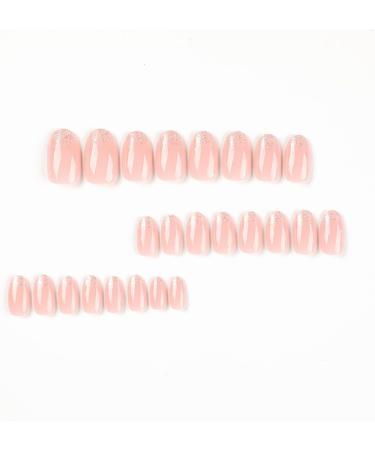 SINLOV French Gradient Fake Nails Almond Glitter False Nails Glossy Press on Nails Ballerina Acrylic Full Cover Fake Nails for Women and Girls - Buy Online on GoSupps.com