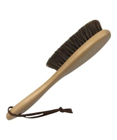 Shoe Brush Shoe Brush Polish Wood Handle Real Hair Brush Cleaning for Leather Boots Shoes Cleaner Care Brush Onecolor