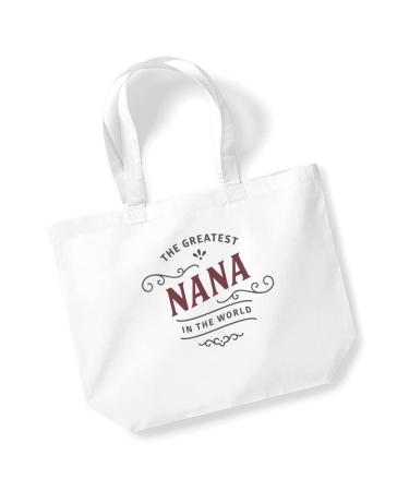 D Design Invent Print! Nana Gift Bag Tote Shopping Bag Birthday Gift Present for Nana Keepsake Idea - Size: 47cm x 40cm x 12cm White