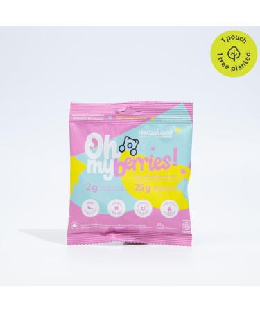 Herbaland Oh My! Gummies Snacks Low-Sugar High-Fiber Vegan Gluten-Free 12 x 50g (Box of 12) Compostable Pouch Sour Watermelon Flavor - Buy Online on GoSupps.com