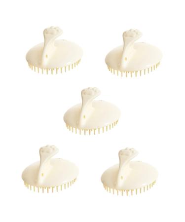 Healvian 5st Shampoo Massage comb Candy massage clue plastic brush body wasland Shampoo Anticaida Shampoo massage brush scope head scraper for washing the hair care washers 9.60x8.20cmx5pc as shown x 5 pieces