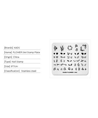 KADS Flower Nail Art Stamp Template Stamping Plate (FL044) - DIY Manicure Tool - Buy Online on GoSupps.com
