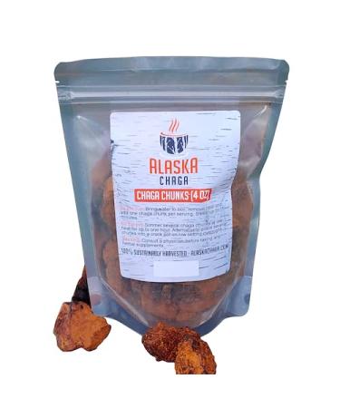 GardenGuru Alaska Chaga Mushroom Chunks (4 Oz) - Wild-Harvested Antioxidant Mushroom Tea - Supports Immune System 4 Ounce (Pack of 1)