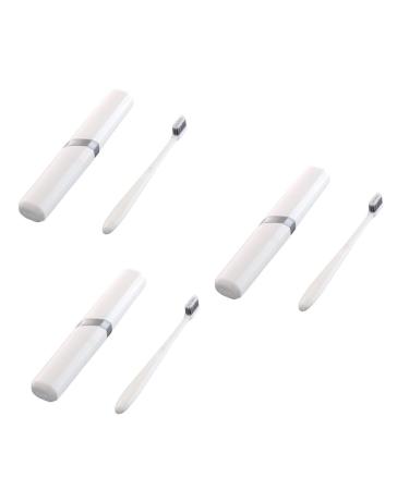 Healeved 3 sets toothbrush holder travel toothbrushes for adult toothbrush tube toothbrush holder Travel toothbrush case Seachable toothbrush box storage box protective cover white