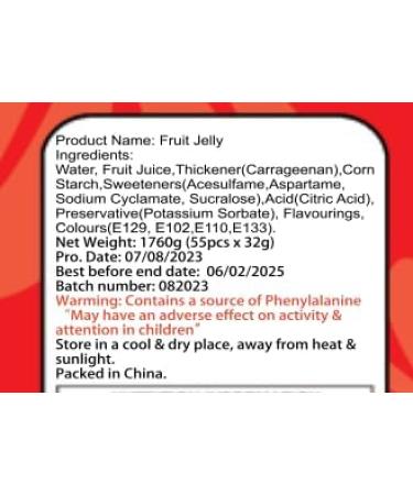 Tasty Juice Fruity Jellies Fruit Pops Halal Jelly TiK Tok Challenge Candy Sweets 32G x 55 Pcs Kids Birthday Christmas New Year Celebrations Parties 5 Assorted Flavors Fruit Jelly - Buy Online on GoSupps.com