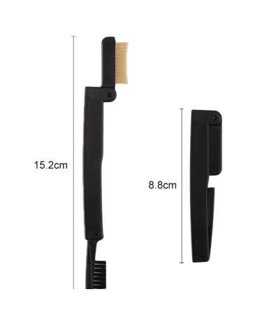 FRCOLOR Eyelash & Eyebrow Brush Set - 2 Pcs Steel Folding Comb for Perfect Brows & Lashes | Curly Mascara Tool - Medium & Black - Buy Online on GoSupps.com