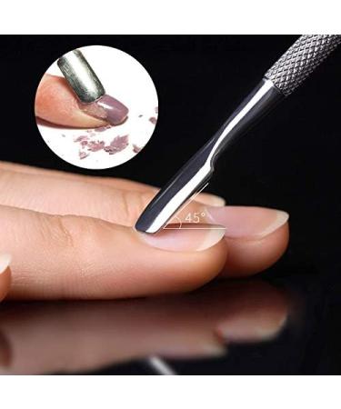 Stainless Steel Cuticle Pusher and Clipper Set - Dual Head Pusher Remover Kit for Nail Care and Gel Polish Removal - Buy Online on GoSupps.com