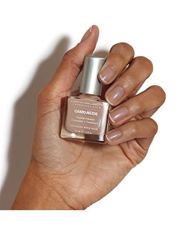 Dermelect Camo-Nude Nail Treatment Base Coat with Keratin Protein Peptides - Strengthening and Smoothing Formula for Nail Ridges and Yellowing Nails - 0.4 oz - Buy Online on GoSupps.com