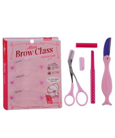 beautitip Eyebrow Razor Scissors Stencil Styles Models Eyebrow Shapes Kit Black 4-in-1 Set Black 4in1 Set
