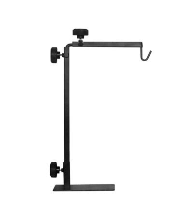 Repile lamp stand landing lamp stand holder with base adjustable reptile lamp stand for habitat cage suitable hermit crayfish beard dragon turtles geckos lizards (black)