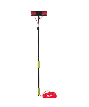 Window Cleaning Water-Fed Pole 3.6m-7.2m Window Telescopic Cleaning Brush with 4 Water Outlets and 55cm Brush Head Adjustable 180 Angle Save Time and Energy for Photovoltaic Panels