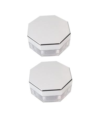 SHERCHPRY 2 Sets Octagonal Loose Powder Box Sponge Holder Powder Makeup Case Cosmetic Powder Case Loose Powder Containers Loose Powder Holder Makeup Powder Case Cosmetic Rack Pp