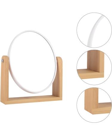 LOTIKO Double Sided Makeup Mirror with Bamboo Stand - 1X/3X Magnification, 360 Swivel, Oval Vanity Mirror for Beauty Gifts - Buy Online on GoSupps.com