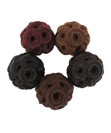 Stylish Brown Black Clip-On Wig with Diamond Ball Hairpin | Women's Hair Accessory - Buy Online on GoSupps.com