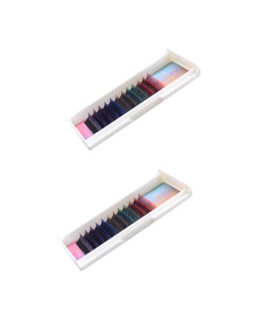 FOMIYES 2 Sets Fake Eyelashes No Irritation Volume Eyelashes Strip Exaggerated Fake Eyelashes False Eyelashes Adhesive Natural False Eyelashes Performance Eyelashes 3d Extend Major