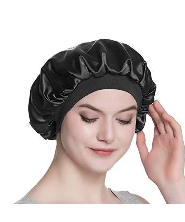 Satin Lined Hair Bonnets for Women - Black Sleep Caps for Hair Protection - Buy Online on GoSupps.com