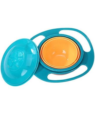 Jzhen Baby Bowl - 360 Gyroscopic Spill-Free Bowl for Toddlers & Babies (Blue & Orange) - Anti-Spill Lid Included Ideal for International Shipping - Buy Online on GoSupps.com