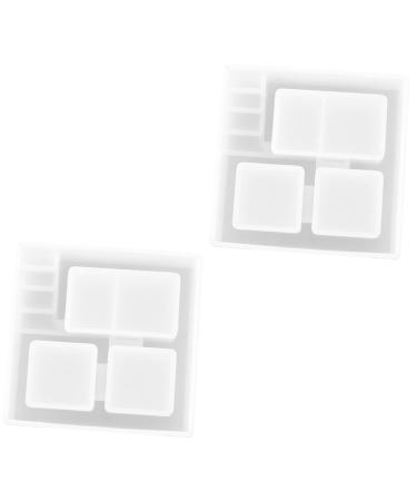 NUOBESTY 2pcs Box Flower Pot Mold Silicone Molds Holder Molds Resin Silicone Die Crystal Epoxy Storage Box Whitex2pcs 10.6X10.6X3.3CMx2pcs