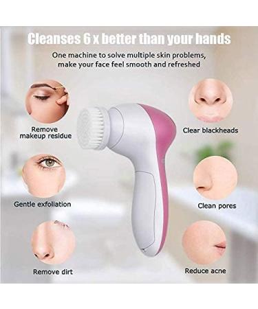 Facial Cleansing Spin Brush Set with 7 Exfoliating Heads - Rose | Complete Face Spa System for Gentle Cleansing, Deep Scrubbing, and Dead Skin Removal - Buy Online on GoSupps.com