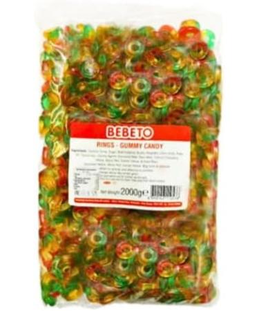  Bebeto Bebeto Oily Rings 2 kg | Fruit-Flavored Jelly Candies | Soft and Chewy Treats | Halal Certified Bulk Bag - Buy Online on GoSupps.com