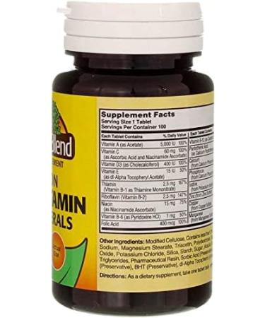 Nature's Blend Multiple Vitamin with Minerals No Iron 100 Tabs 100 Count (Pack of 1) - Buy Online on GoSupps.com