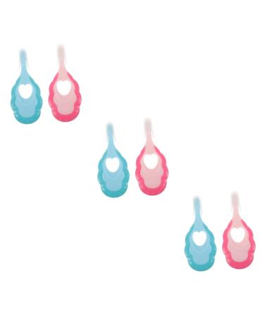 Minkissy 6 pieces toothbrush training teeth brush protective helmet liner mam bottle handles soft brush toothbrush massage bite ring children's products girls plastic