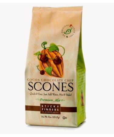 Pack of 6 15 oz Sticky Fingers Bakeries Bulk Scone Mix: Just Add Water Scone Mixes (Chocolate Chip)