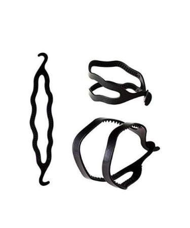6-Piece Black Plastic Hair Donut Bun Maker & Styling Accessory - Buy Online on GoSupps.com