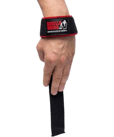Gorilla Wear Padded Lifting Straps - Black - Premium Bodybuilding & Fitness Accessory - One Size - Black/Red/White - International Shipping Available - Buy Online on GoSupps.com