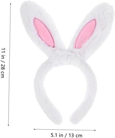 MAGICLULU Headband Animal Decor Stuffed Bunnies Easter Bunny Ears Dress for Girl Stuffed Bunny for Hair Bands Tiara Girl Hair Accessory White Decorations Women's Plush Rabbit Ears 28X13CM White - Buy Online on GoSupps.com