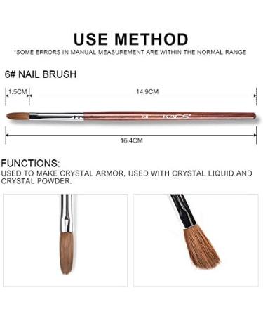 Alexnailart Kolinsky Sable Acrylic Nail Brush with Red Wooden Handle - Size 6 - Buy Online on GoSupps.com