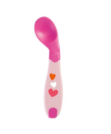 Chicco TRAINING SPOON ANGLED PINK 8M+ multi-coloured 8 Mois