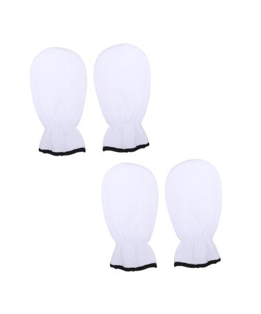 FRCOLOR 4 Pairs Maintenance Care Gloves Paraffin Bath Liners for Hand spa Wax Hand Cover Paraffin Wax Mittens spa Heater Work Glove spa Paraffin Wax Cover White Flannel Manual