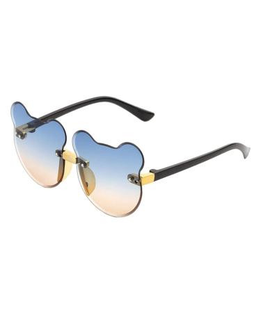 Harilla cat ear shaped sunglasses frameless beach travel decor child protection resin lens glasses fashion party glasses gifts blue