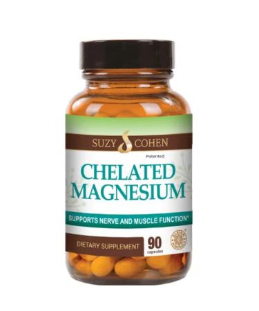 Chelated Magnesium Capsules - Supports Nerve and Muscle Function - 90 Capsules - by Suzy Cohen RPh