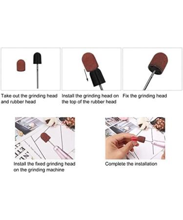 120 Grit Nail Art Sanding Caps Grit File Sand Piece Set Manicure Polishing Grinding Bands Nail Drill Bits Set With Shaft For Nail Drill Bits For Acrylic Nails - Buy Online on GoSupps.com